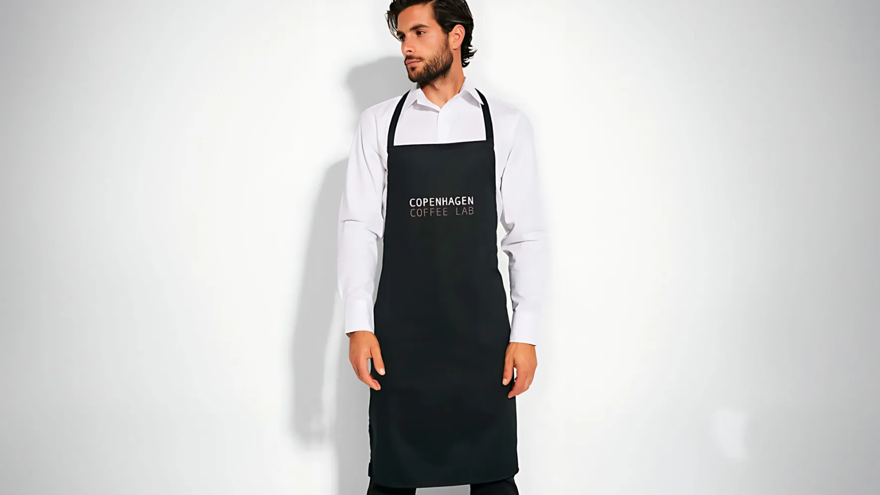 Avental personalizado com logótipo (Copenhagen Coffee Lab)