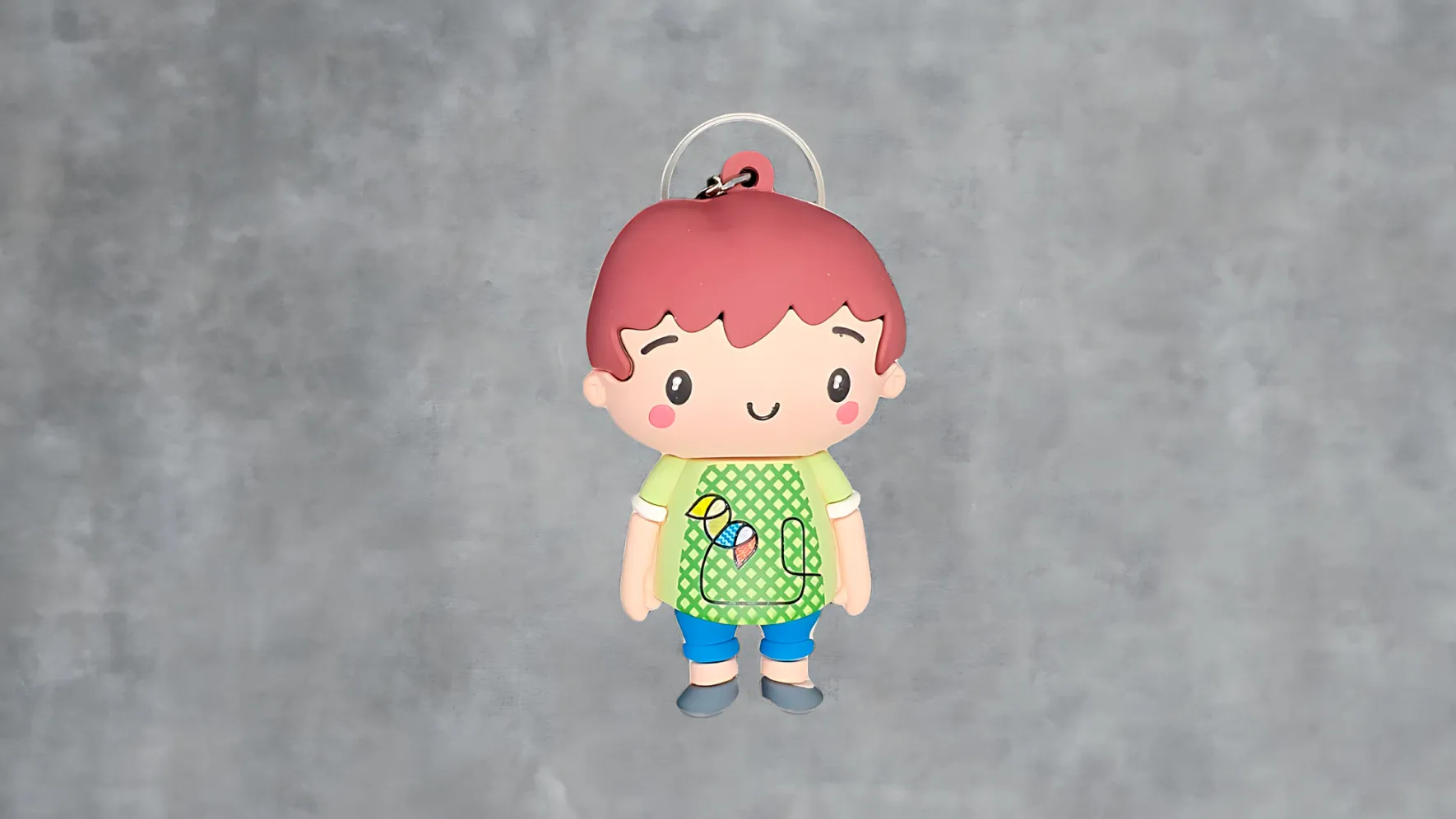 Porta-chaves em PVC soft personalizado em formato de personagem